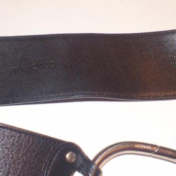 Prada Black Leather Vintage Belt